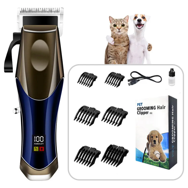 Pet Cordless Hair Clipper Guards Cut Machine Lithium Men Rechargeable Electric Hair Trimmer