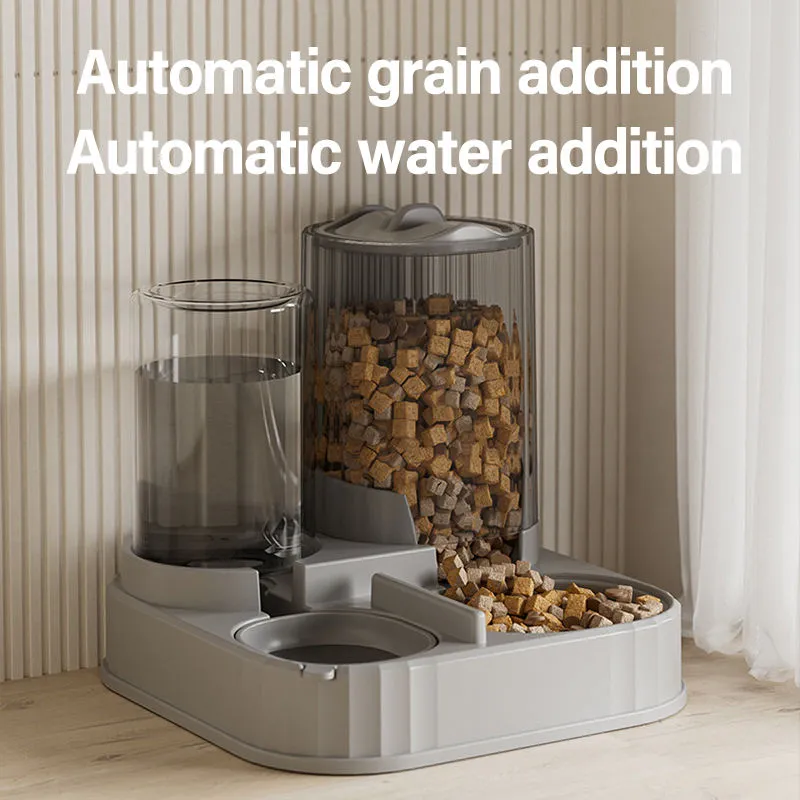  Automatic Cat Food Water Dispenser Set Gravity Pet Self Feeder