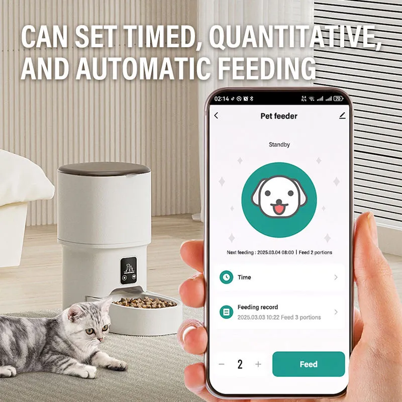 Pet Feeder with WiFi Gravity Food or Water Dispenser Battery Operated 
