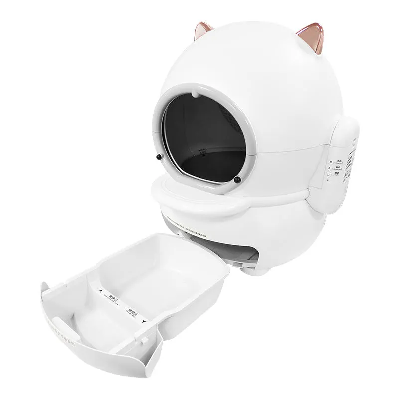 Auto Cat Litter Box Robot Tray Automa High Sides Odor Control