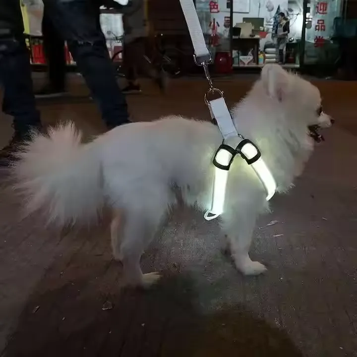 LED Light up Dog Harness Rechargeable No Pull Reflective Dog Harness