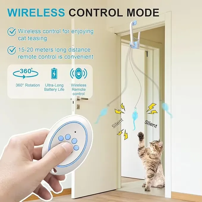  Automatic Interactive Cat Toy Feather Luxury Simple Modern Hanging Door 